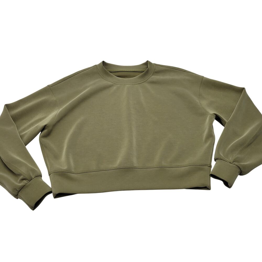 Lululemon Softstreme perfectly oversized crop crewneck sweater green 4
